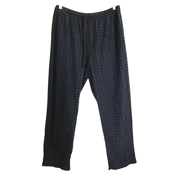 NAUTICA- MENS BLUE PLAID PAJAMAS PANTS STRAIGHT LEG EASTIC WAIST SIZE LARGE - Picture 1 of 6